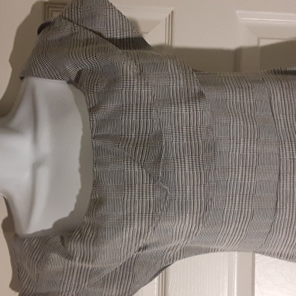 TOP 10 ONE PIECE PNTS SUIT. BLACK ABD WHITE TWEED PATTERN,  LARGE - Picture 3 of 11